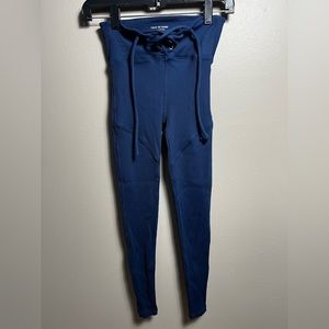 Year of Ours Ribbed Football Leggings - Navy Size Small